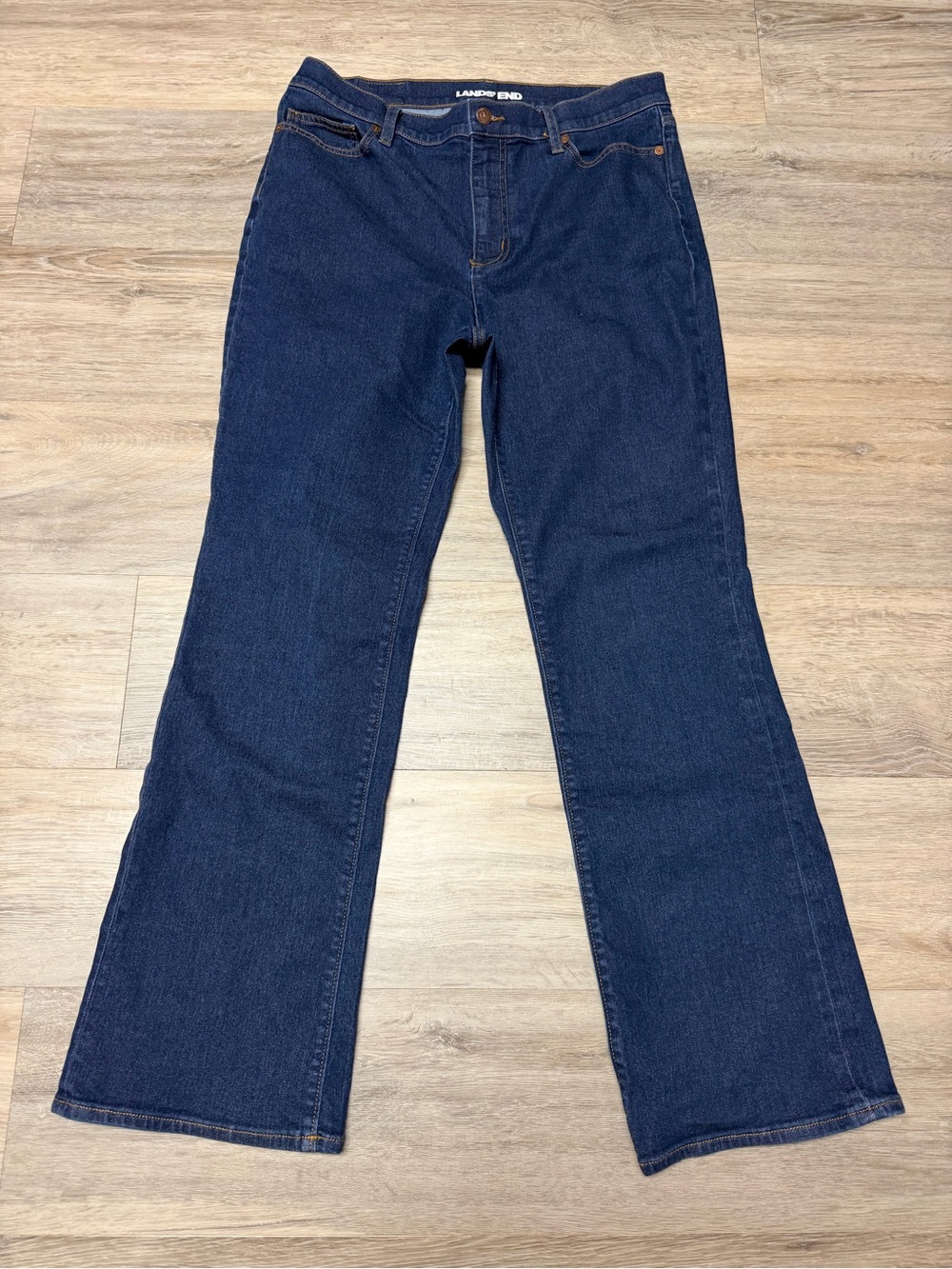 Lands' End Women's Size 14 Dark Wash Denim Bootcut Jeans